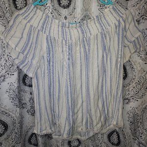 Off the Shoulder, Ruffle Sleeve, Loose Fitting Top